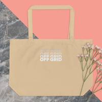 Tan OFF GRID Large organic tote bag