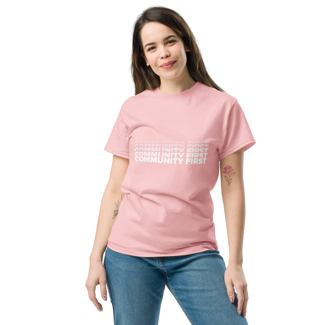 Pink Community First Unisex classic tee