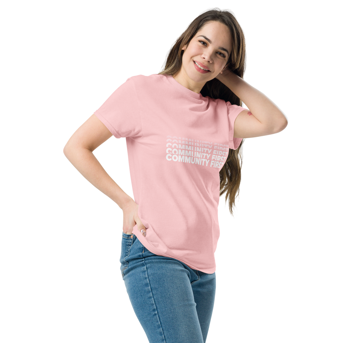 Pink Community First Unisex classic tee