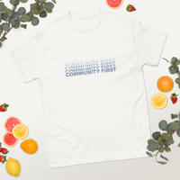 White and Blue Community First Unisex classic tee