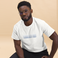 White and Blue Community First Unisex classic tee