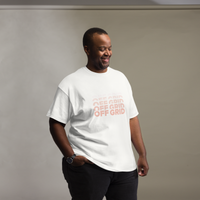 White and Salmon OFF GRID Unisex classic tee