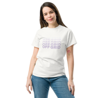 White and purple OFF GRID Unisex classic tee