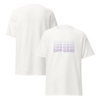 White and purple OFF GRID Unisex classic tee