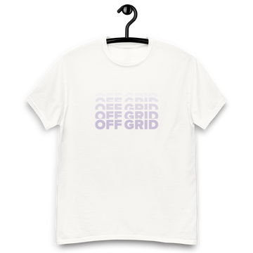 White and purple OFF GRID Unisex classic tee